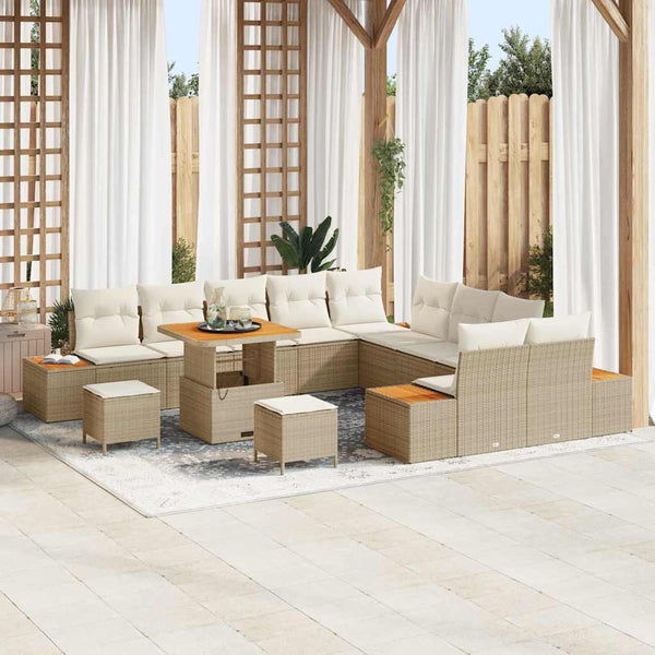 Tuin Sofa Set Met Kussen 13 Pcs Poly Riet