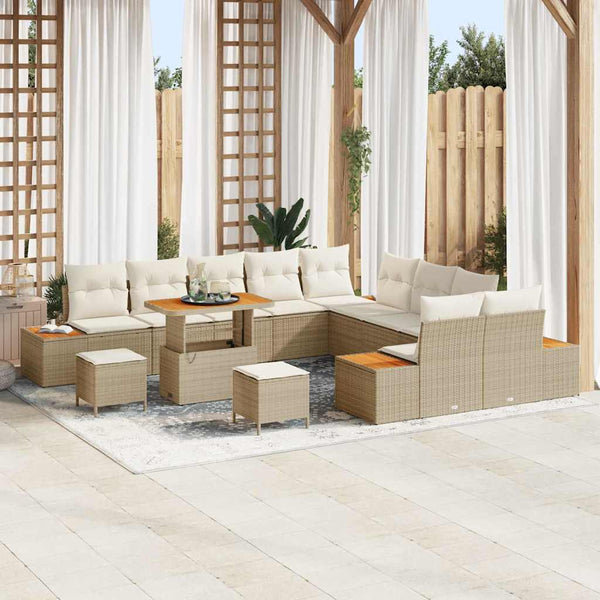 Tuin Sofa Set Met Kussen 13 Pcs Poly Riet