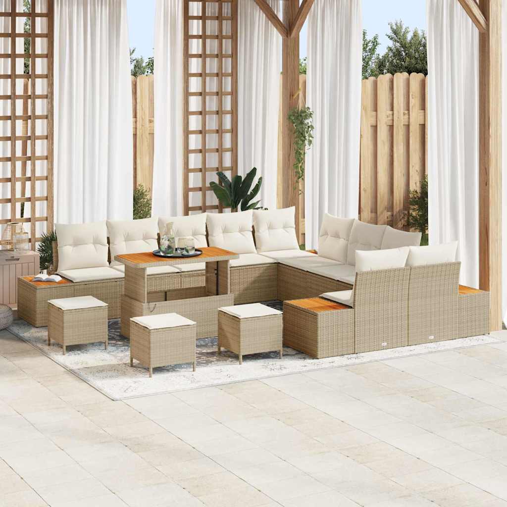 Tuin Sofa Set Met Kussen 13 Pcs Poly Riet