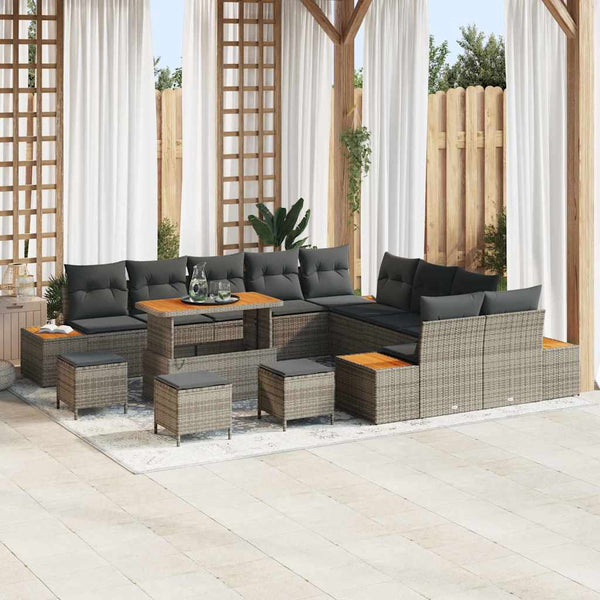 Tuin Sofa Set Met Kussen 13 Pcs Poly Riet