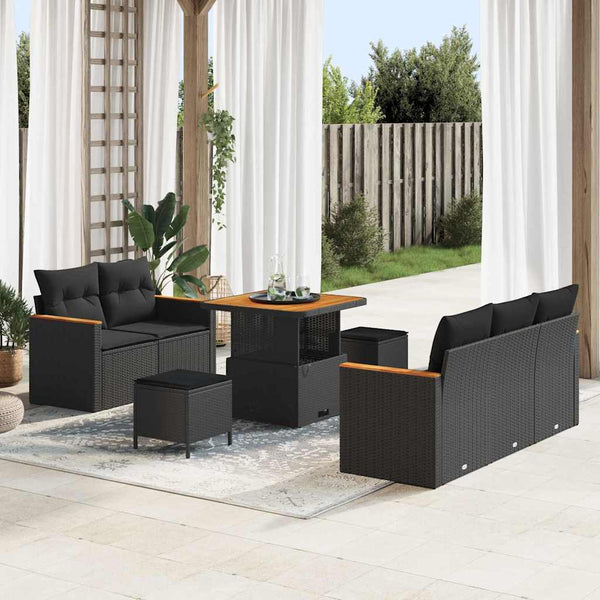 Tuin Sofa Set Met Kussen 8 Pcs Poly Riet