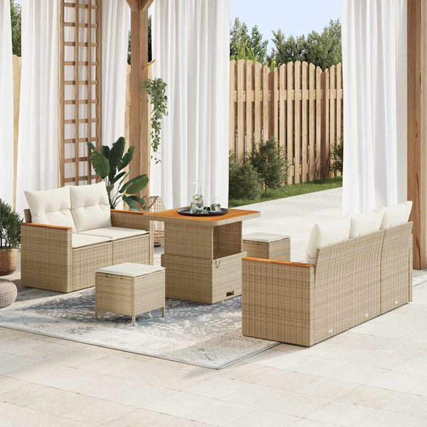 Tuin Sofa Set Met Kussen 8 Pcs Poly Riet