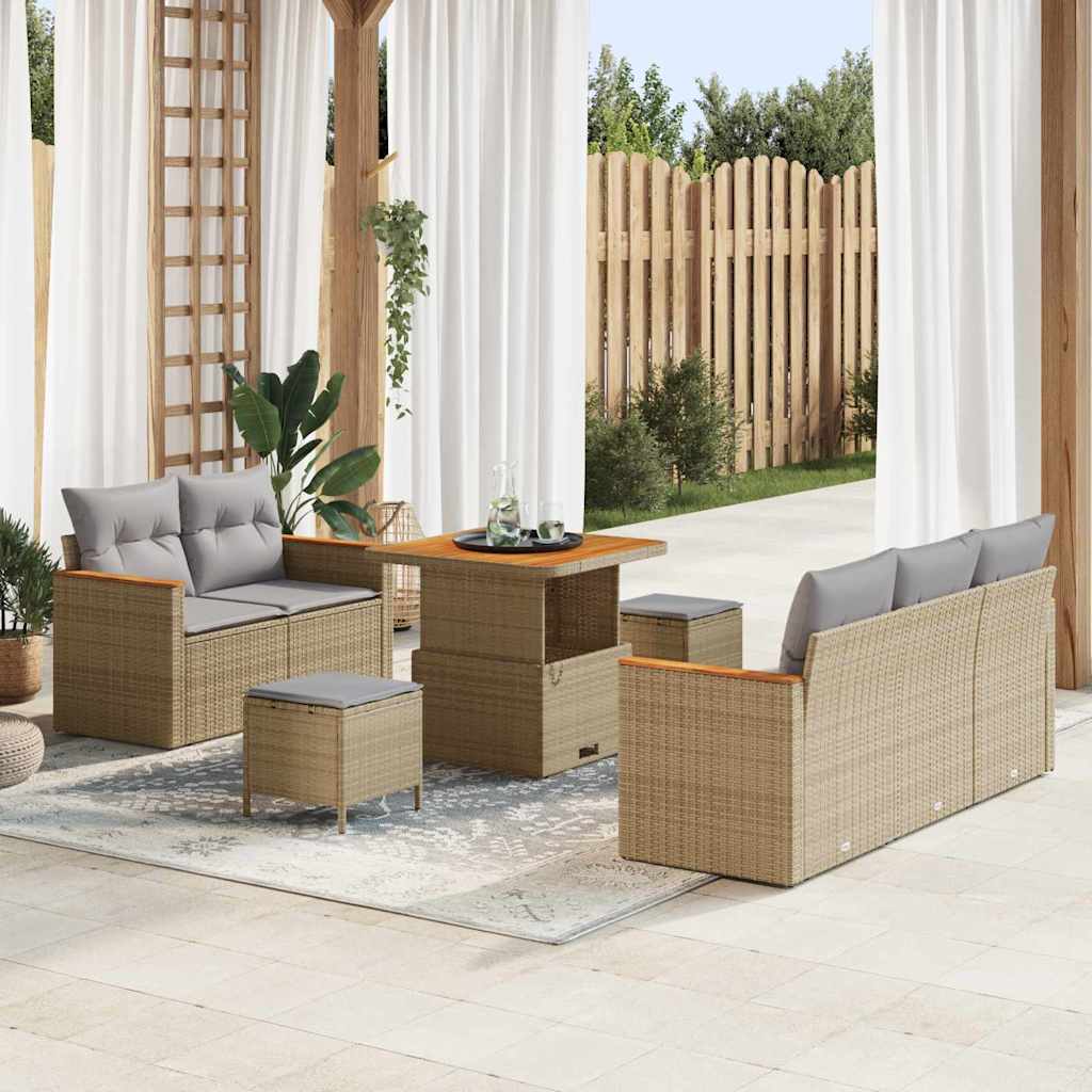 Tuin Sofa Set Met Kussen 8 Pcs Poly Riet