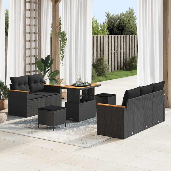 Tuin Sofa Set Met Kussen 8 Pcs Poly Riet
