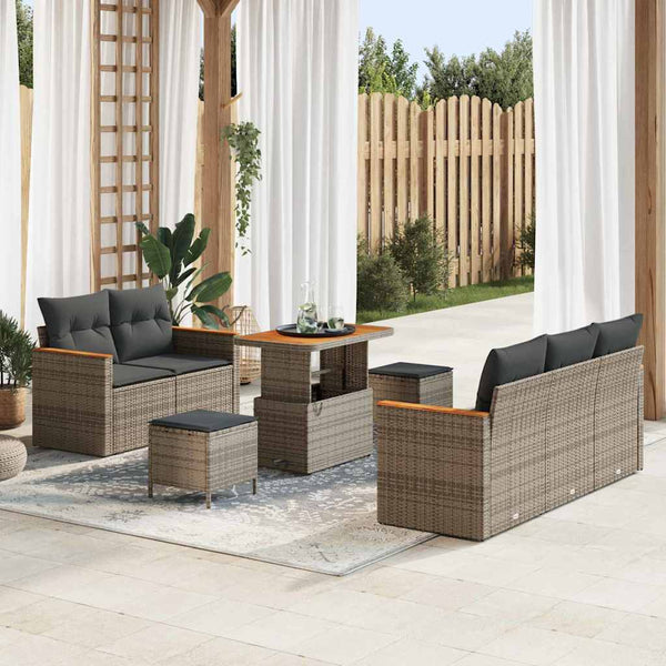 Tuin Sofa Set Met Kussen 8 Pcs Poly Riet