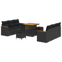Tuin Sofa Set Met Kussen 9 Pcs Poly Riet