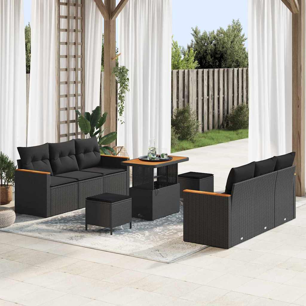 Tuin Sofa Set Met Kussen 9 Pcs Poly Riet