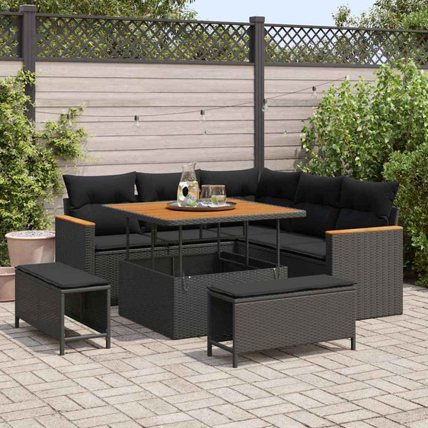 Tuin Sofa Set Met Kussen 8 Pcs Poly Riet