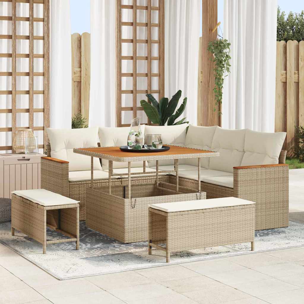 Tuin Sofa Set Met Kussen 8 Pcs Poly Riet