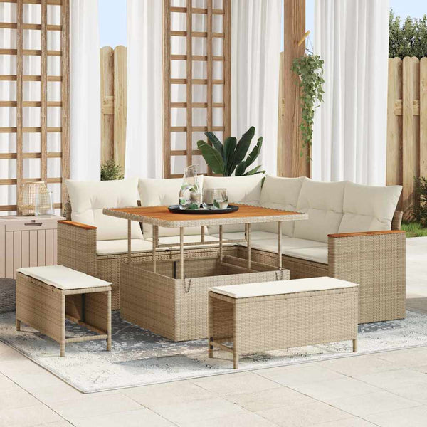 Tuin Sofa Set Met Kussen 8 Pcs Poly Riet
