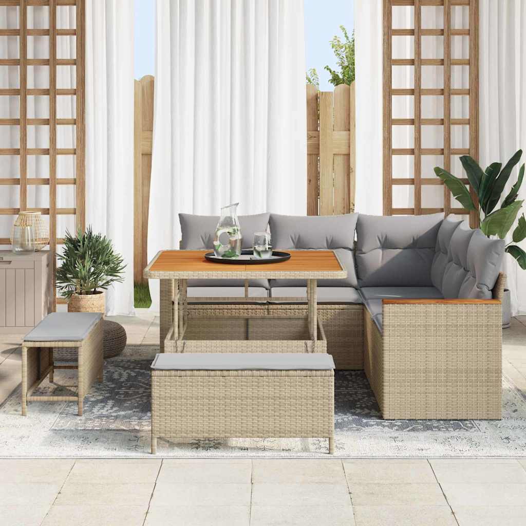 Tuin Sofa Set Met Kussen 8 Pcs Poly Riet