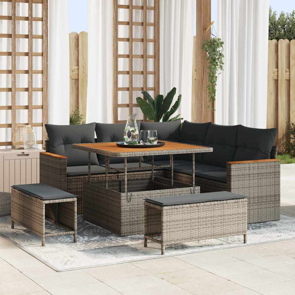 Tuin Sofa Set Met Kussen 8 Pcs Poly Riet