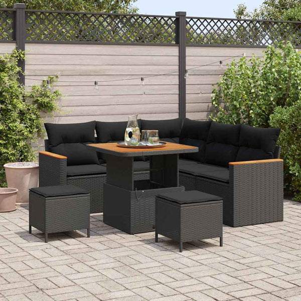 Tuin Sofa Set Met Kussen 8 Pcs Poly Riet