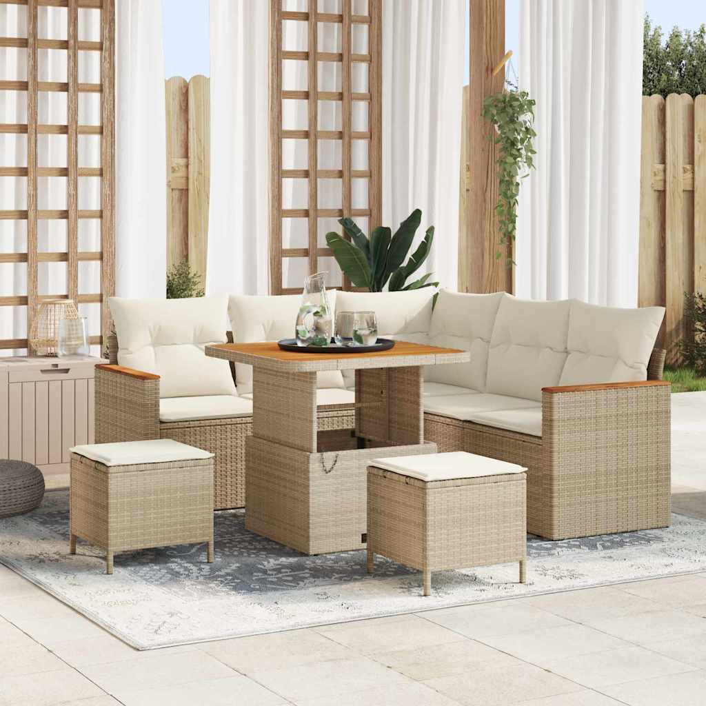 Tuin Sofa Set Met Kussen 8 Pcs Poly Riet