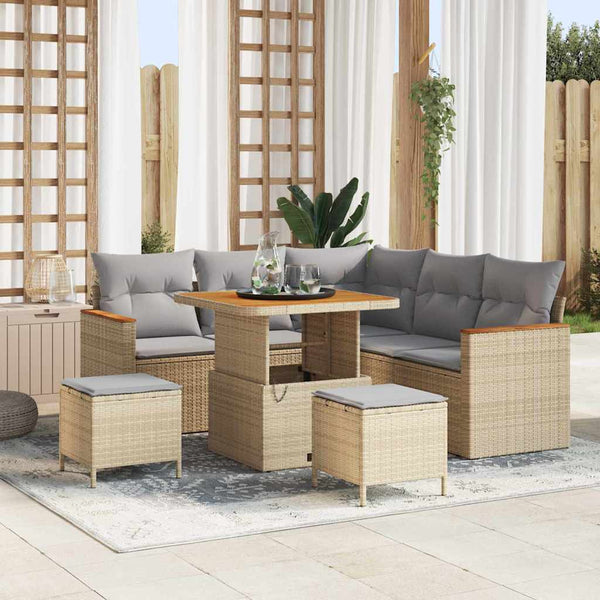 Tuin Sofa Set Met Kussen 8 Pcs Poly Riet