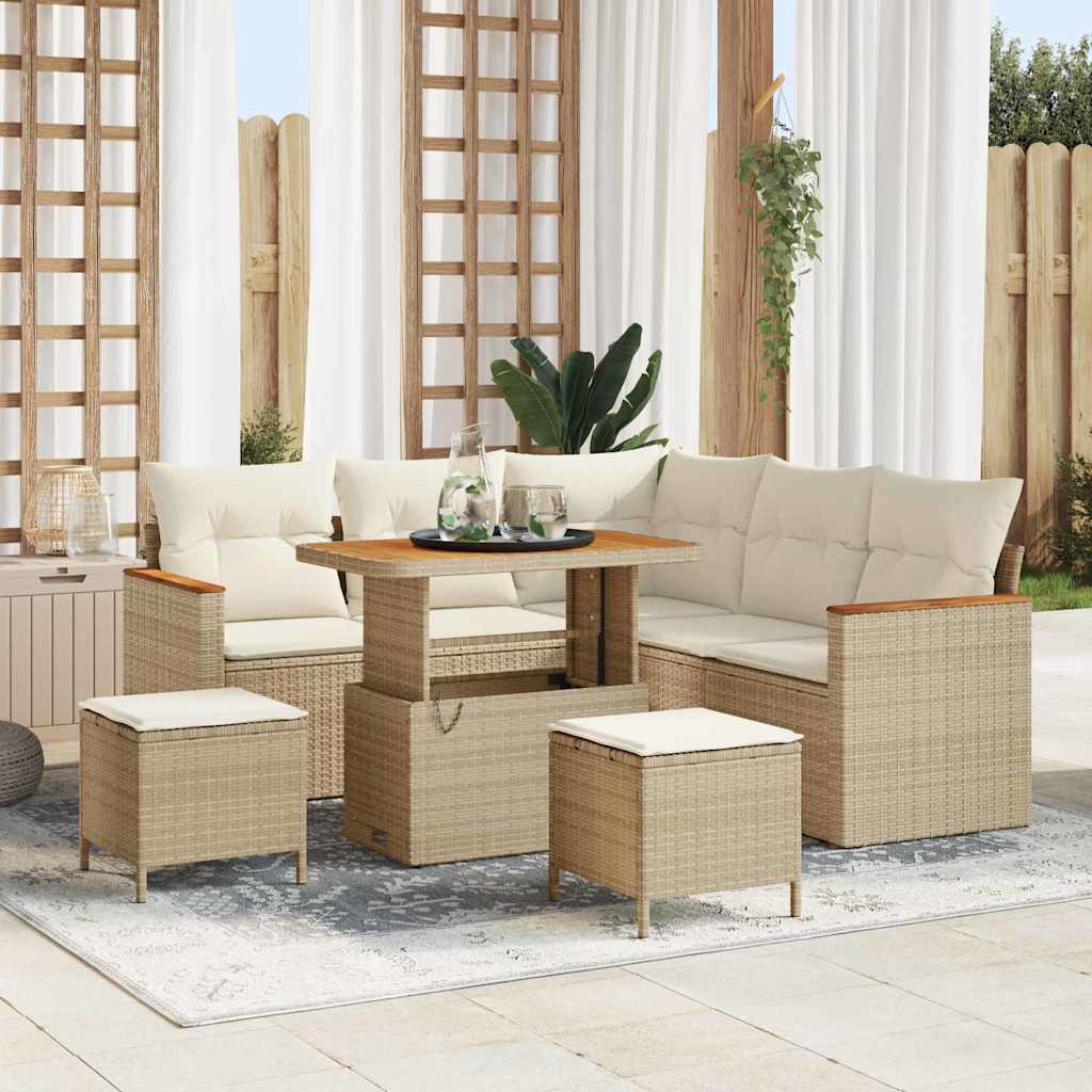 Tuin Sofa Set Met Kussen 8 Pcs Poly Riet