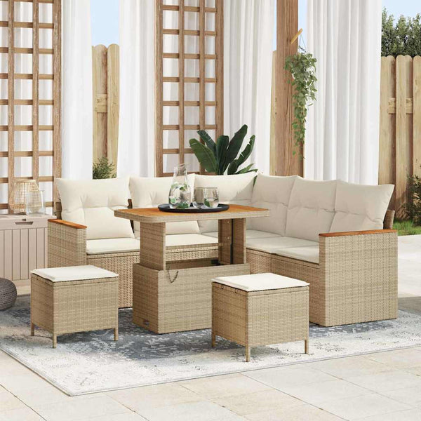 Tuin Sofa Set Met Kussen 8 Pcs Poly Riet