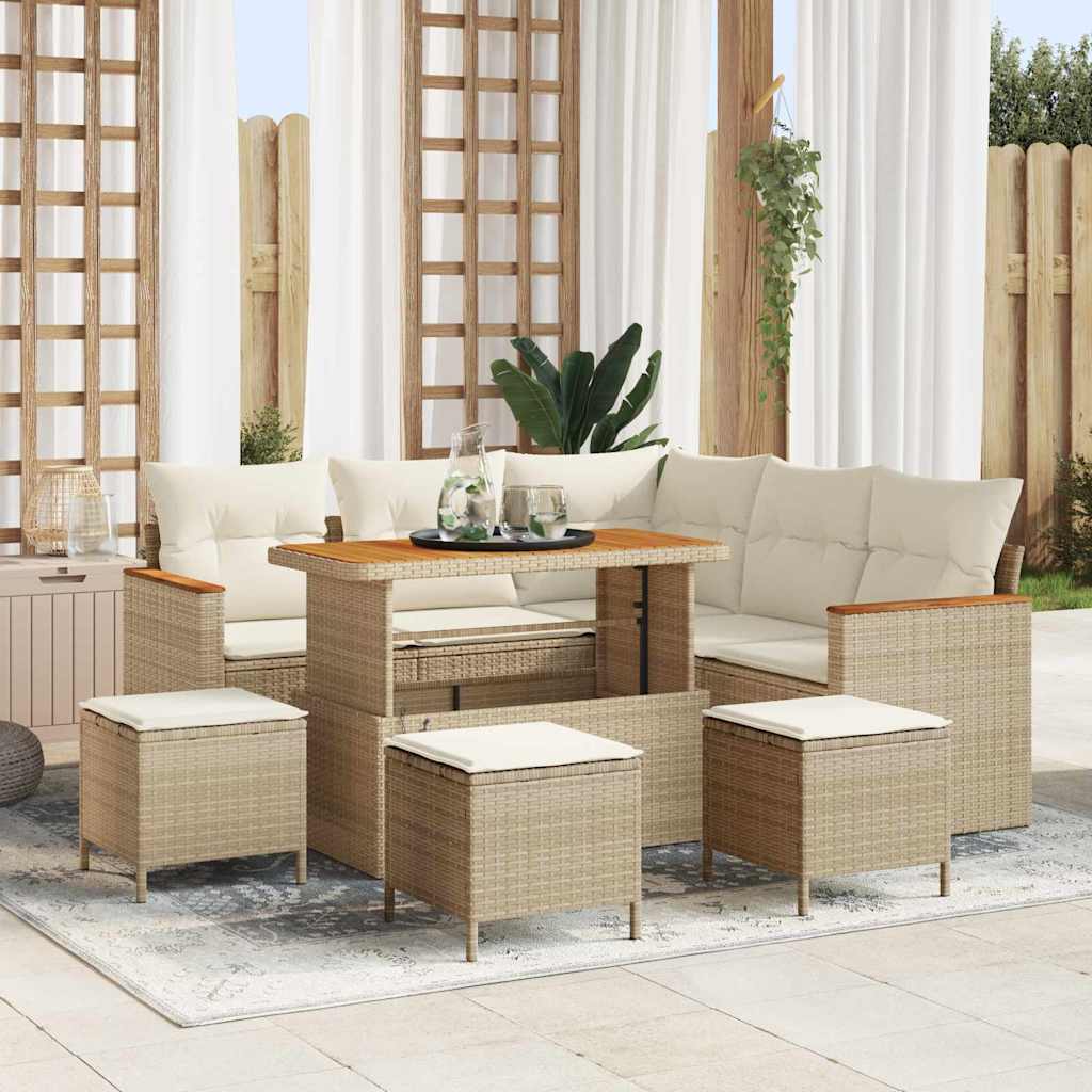 Tuin Sofa Set Met Kussen 8 Pcs Poly Riet