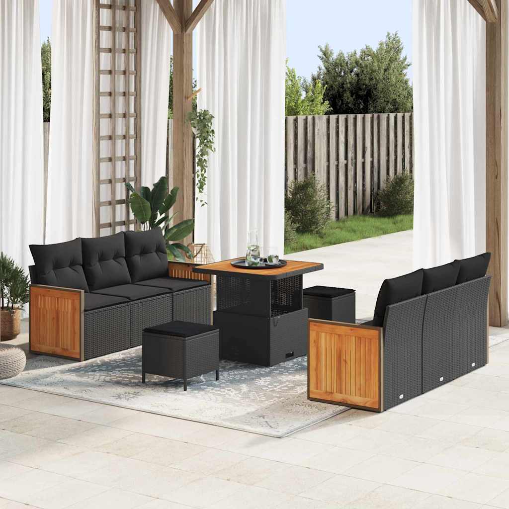 Tuin Sofa Set Met Kussen 9 Pcs En Crème 80 X 80 X 71 Cm