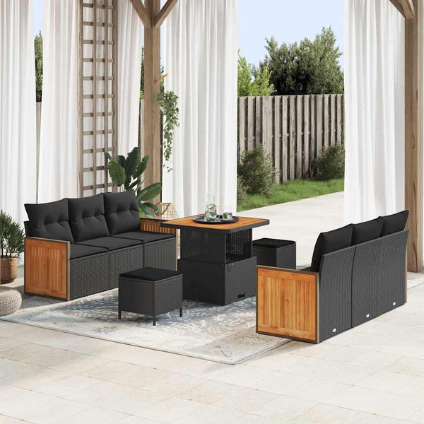 Tuin Sofa Set Met Kussen 9 Pcs En Crème 80 X 80 X 71 Cm