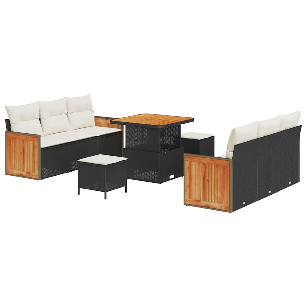 Tuin Sofa Set Met Kussen 9 Pcs En Crème 80 X 80 X 71 Cm