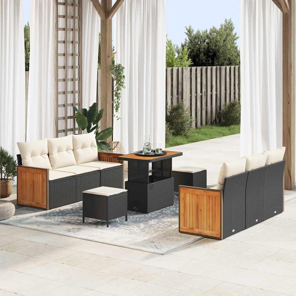 Tuin Sofa Set Met Kussen 9 Pcs En Crème 80 X 80 X 71 Cm