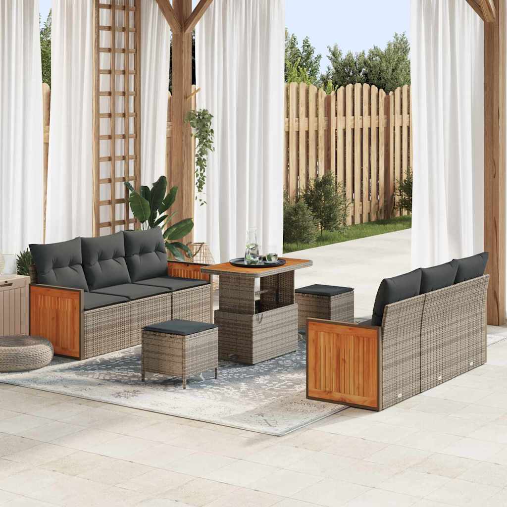 Tuin Sofa Set Met Kussen 9 Pcs En Crème 80 X 80 X 71 Cm