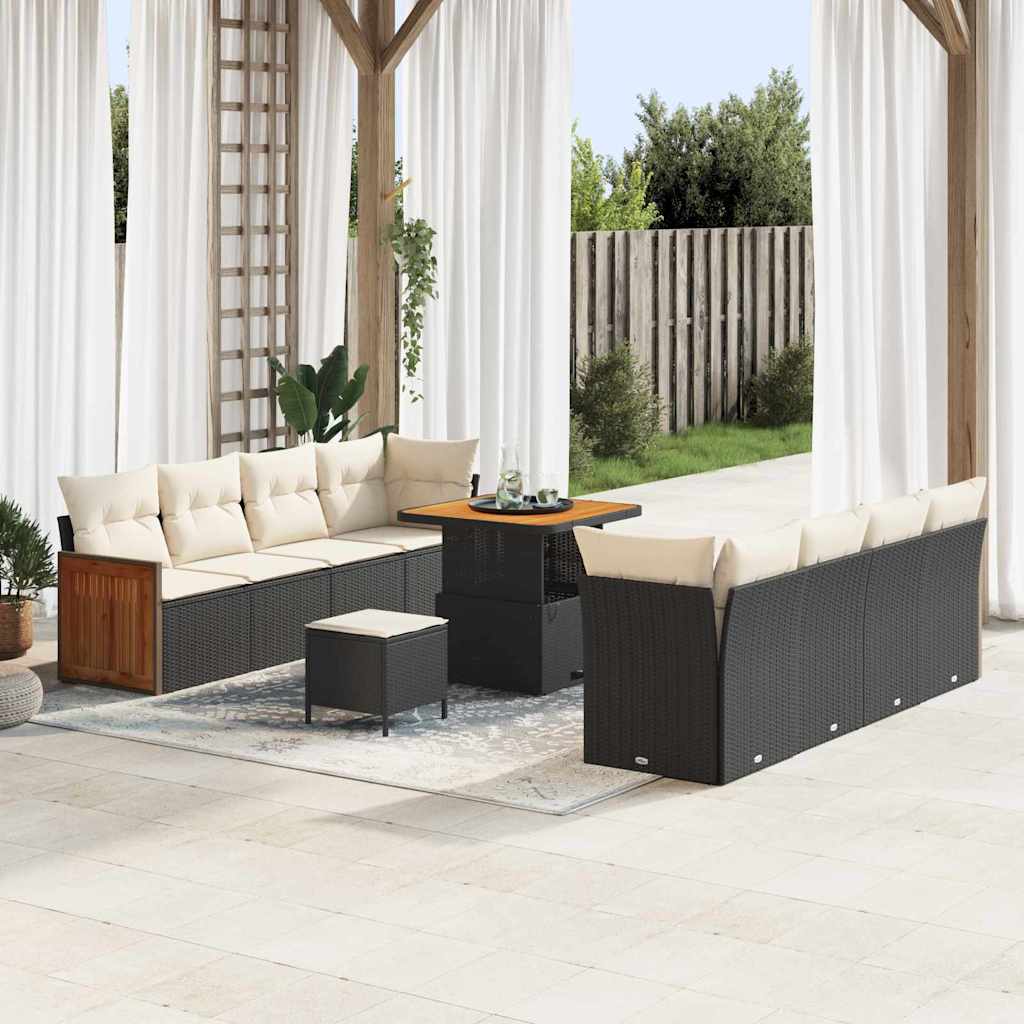 Tuin Sofa Set Met Kussen 11 Pcs En Crème 80 X 80 X 71 Cm