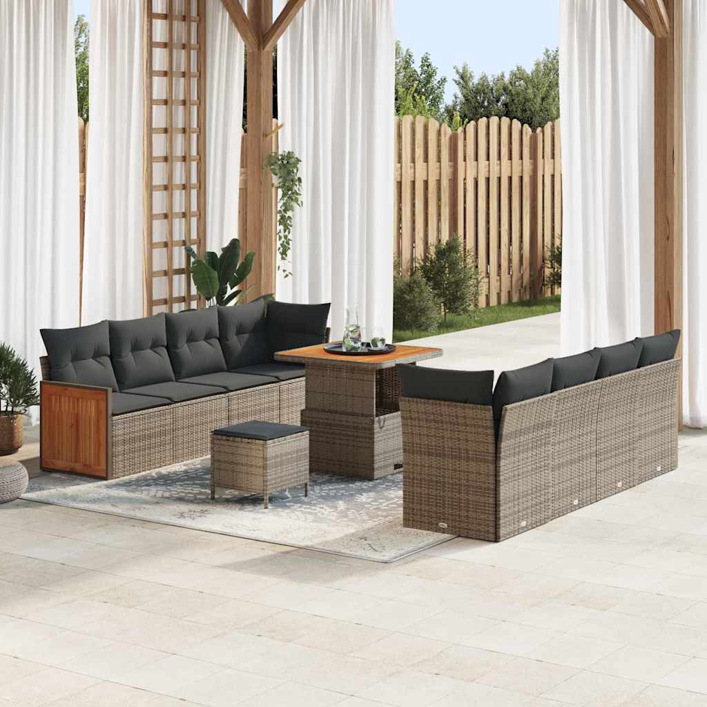 Tuin Sofa Set Met Kussen 11 Pcs En Crème 80 X 80 X 71 Cm