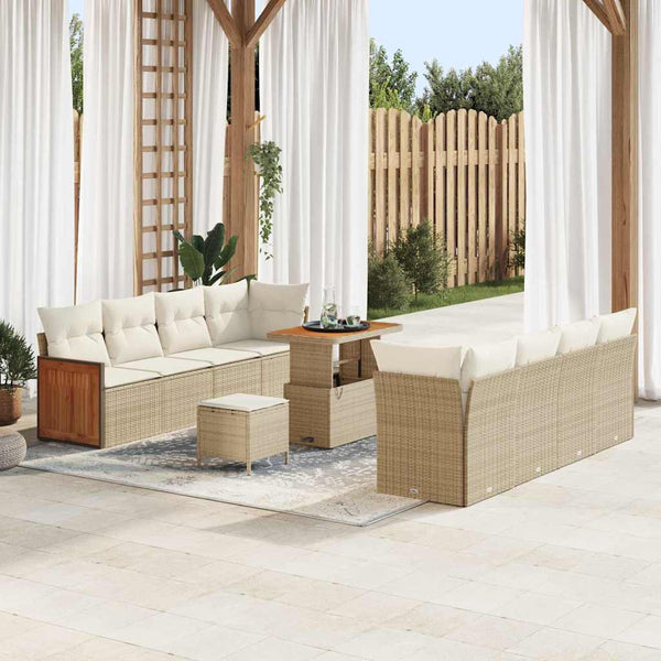 Tuin Sofa Set Met Kussen 11 Pcs En Crème 80 X 80 X 71 Cm
