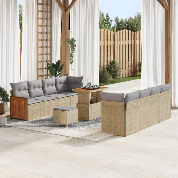 Tuin Sofa Set Met Kussen 11 Pcs En Crème 80 X 80 X 71 Cm