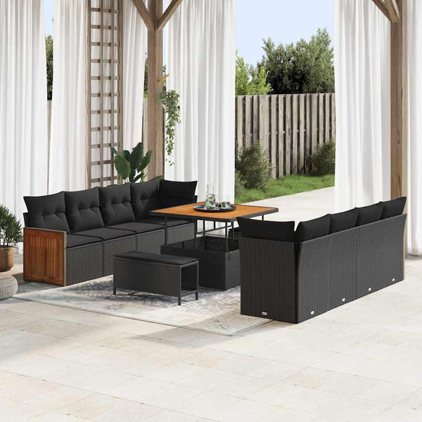 Tuin Sofa Set Met Kussen 11 Pcs En Crème 80 X 80 X 71 Cm