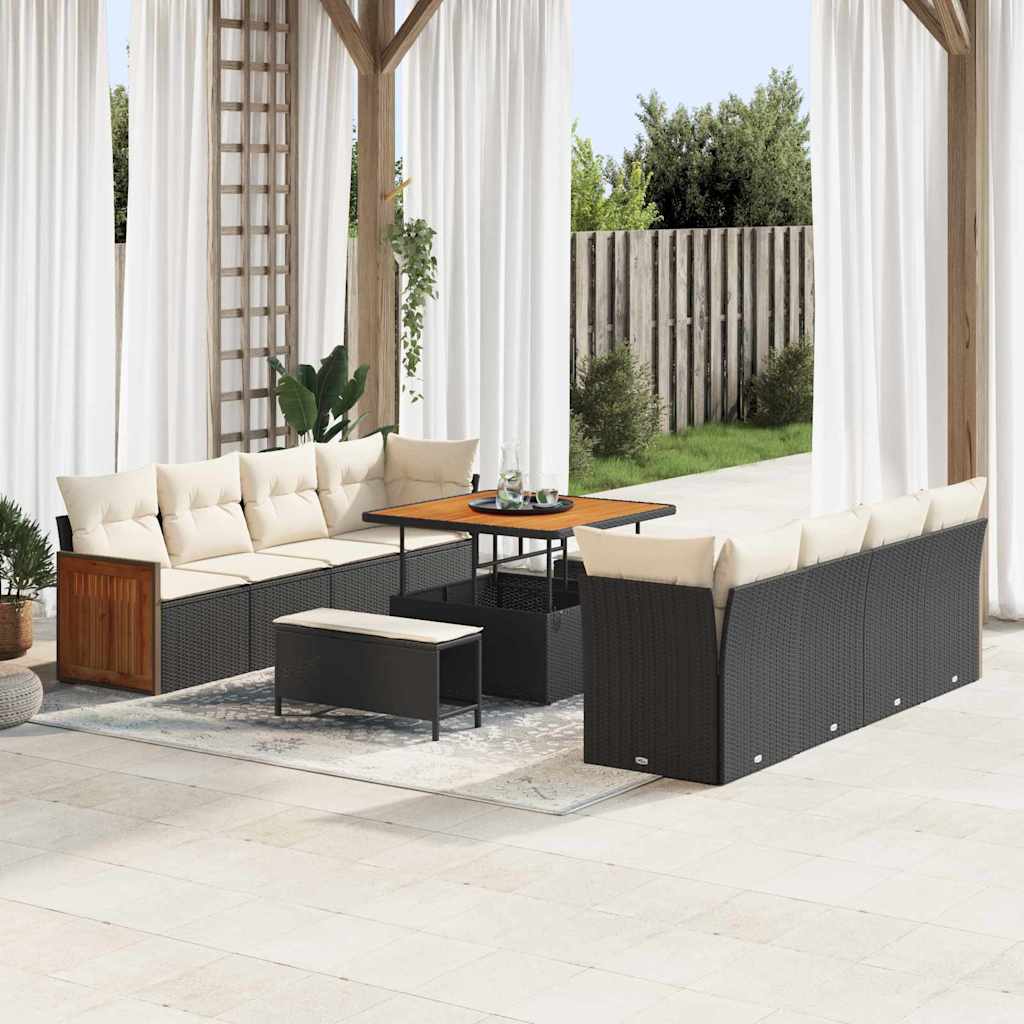 Tuin Sofa Set Met Kussen 11 Pcs En Crème 80 X 80 X 71 Cm