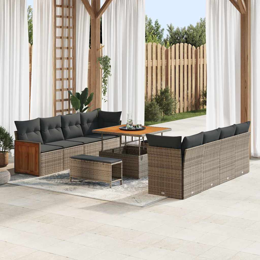 Tuin Sofa Set Met Kussen 11 Pcs En Crème 80 X 80 X 71 Cm