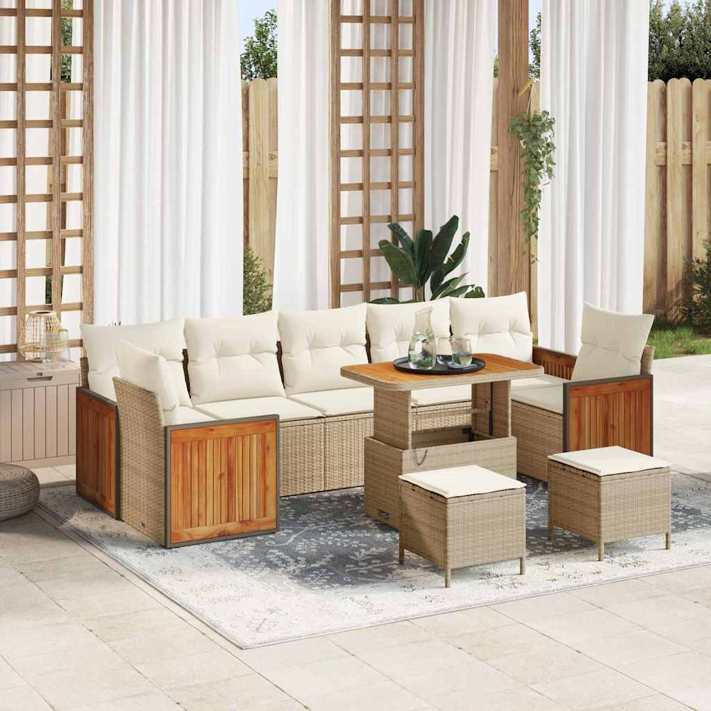 Tuin Sofa Set Met Kussen 10 Pcs En Crème 90 X 55 X 71 Cm