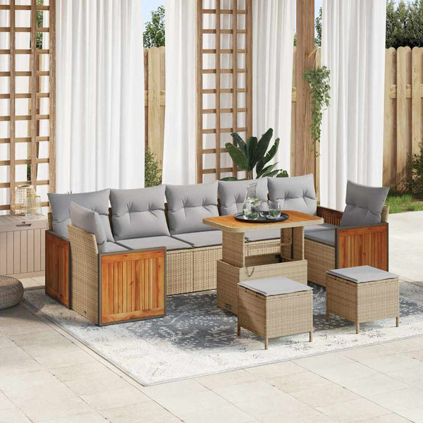 Tuin Sofa Set Met Kussen 10 Pcs En Crème 90 X 55 X 71 Cm
