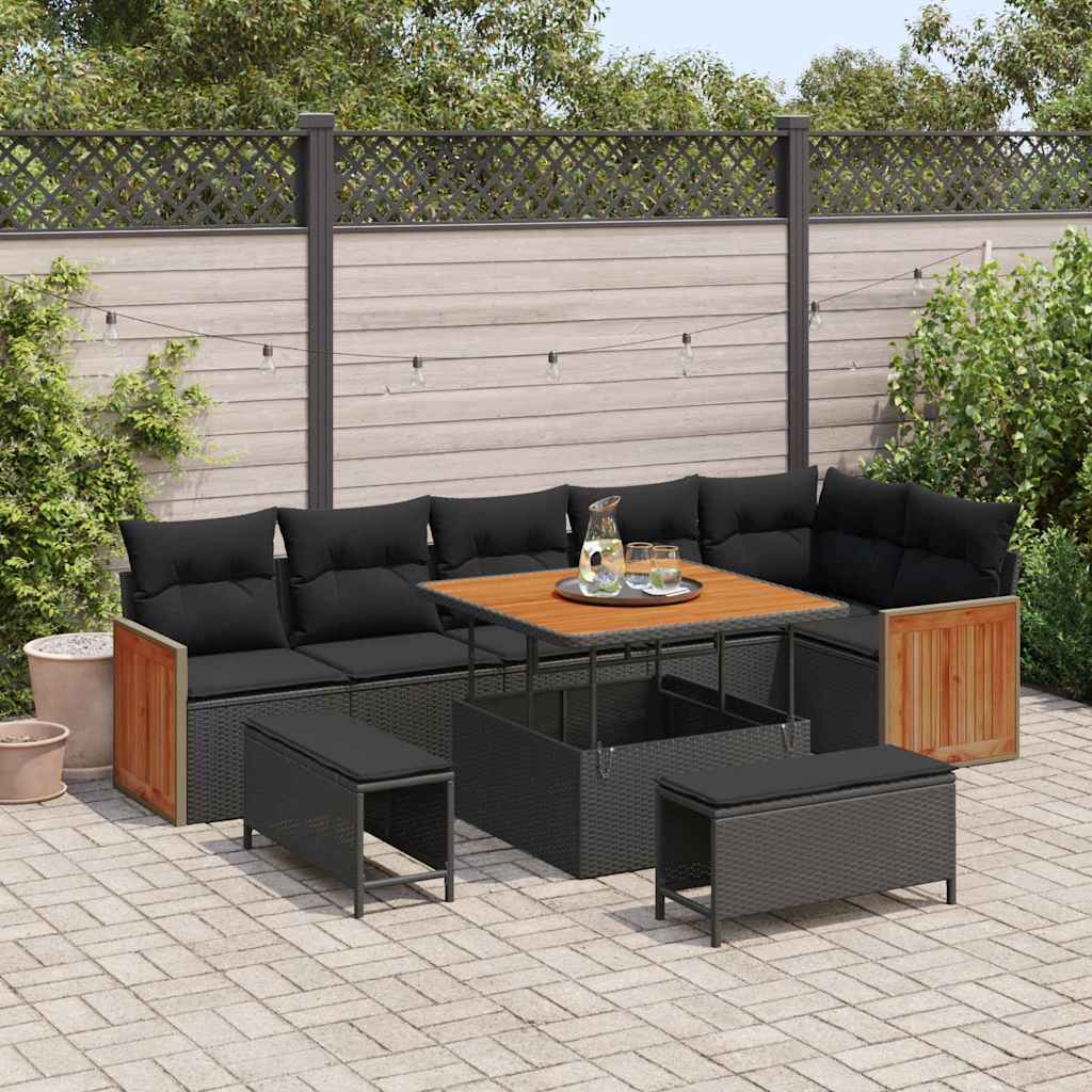 Tuin Sofa Set Met Kussen 9 Pcs En Crème 100 X 100 X 71 Cm