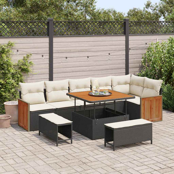 Tuin Sofa Set Met Kussen 9 Pcs En Crème 100 X 100 X 71 Cm