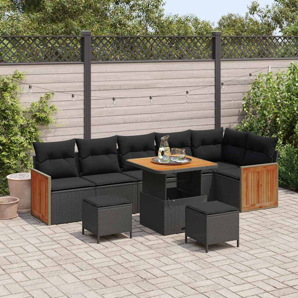 Tuin Sofa Set Met Kussen 9 Pcs En Crème 100 X 100 X 71 Cm