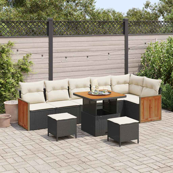 Tuin Sofa Set Met Kussen 9 Pcs En Crème 100 X 100 X 71 Cm