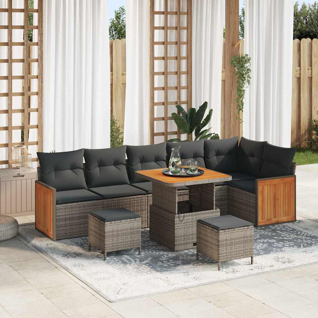 Tuin Sofa Set Met Kussen 9 Pcs En Crème 100 X 100 X 71 Cm