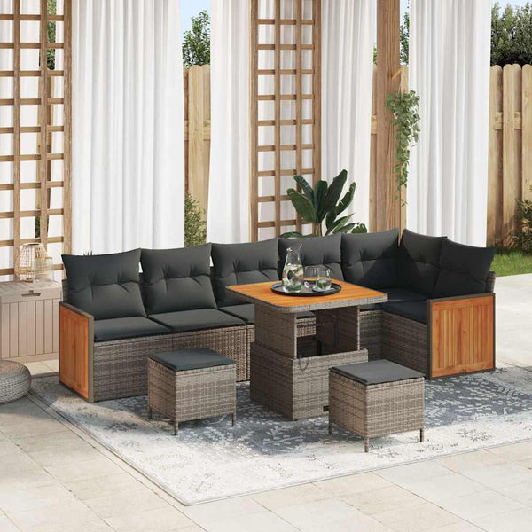 Tuin Sofa Set Met Kussen 9 Pcs En Crème 100 X 100 X 71 Cm