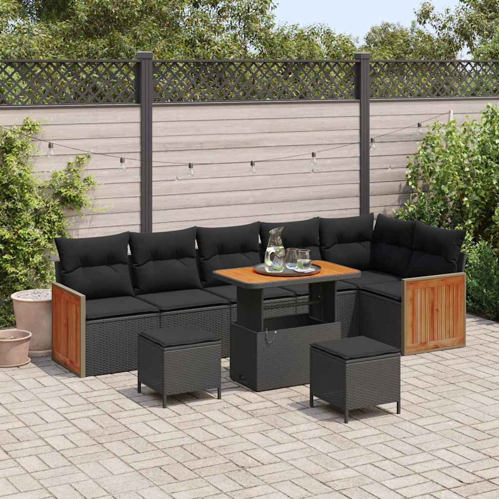 Tuin Sofa Set Met Kussen 9 Pcs En Crème 100 X 100 X 71 Cm