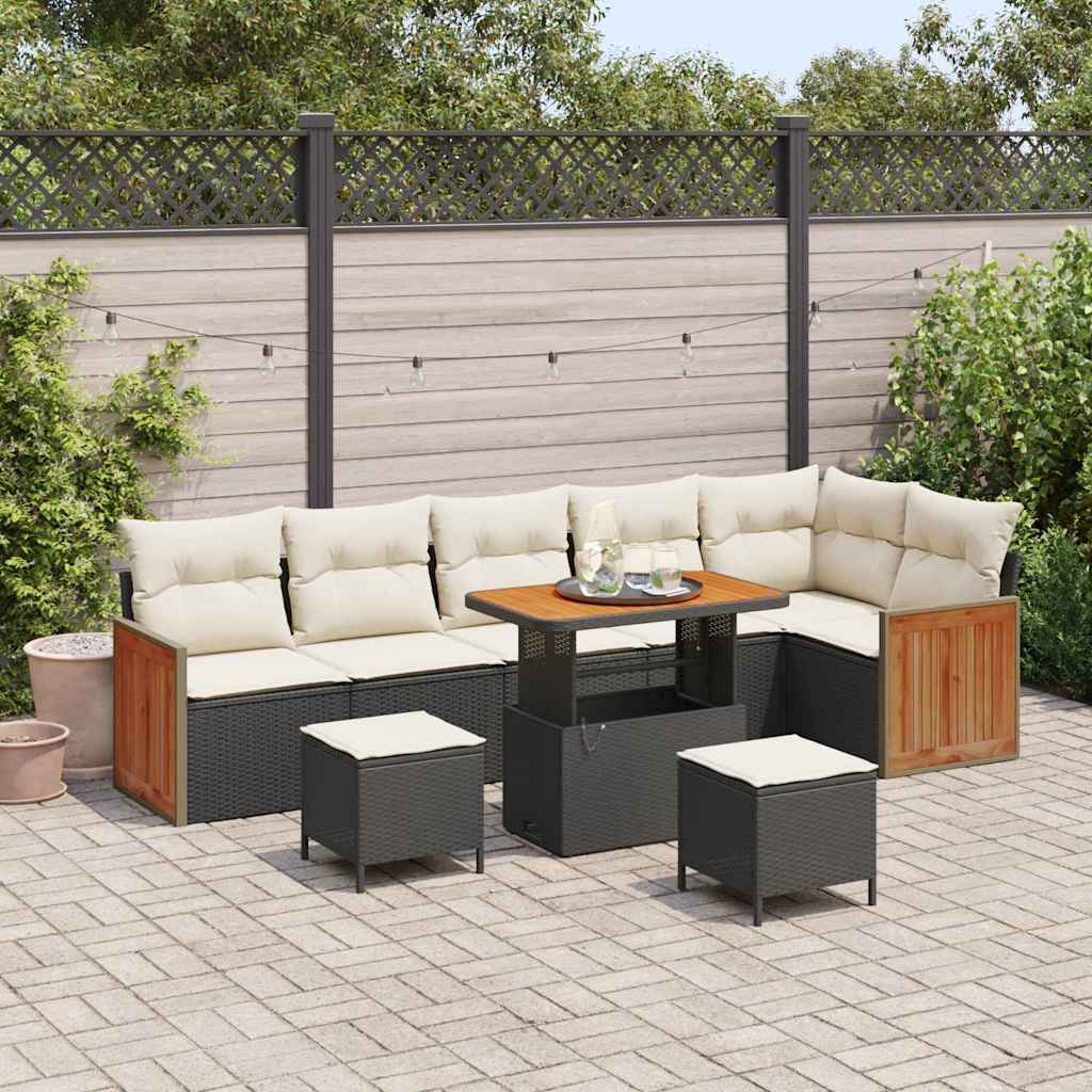 Tuin Sofa Set Met Kussen 9 Pcs En Crème 100 X 100 X 71 Cm