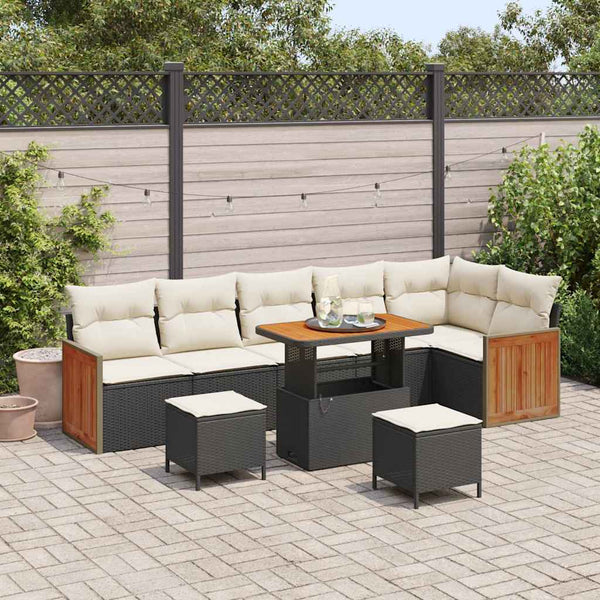 Tuin Sofa Set Met Kussen 9 Pcs En Crème 100 X 100 X 71 Cm
