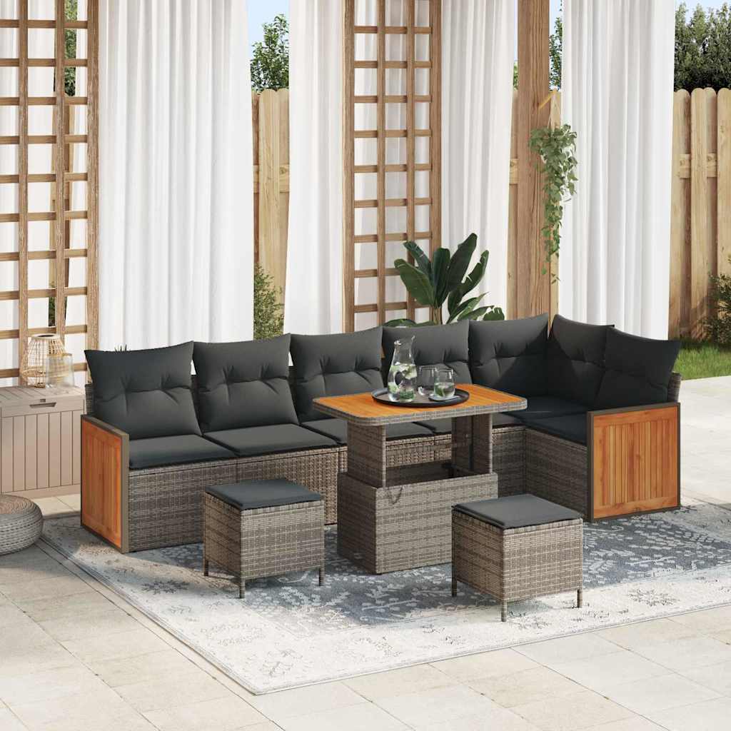 Tuin Sofa Set Met Kussen 9 Pcs En Crème 100 X 100 X 71 Cm