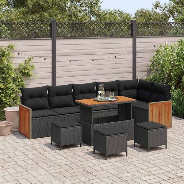 Tuin Sofa Set Met Kussen 9 Pcs En Crème 100 X 100 X 71 Cm