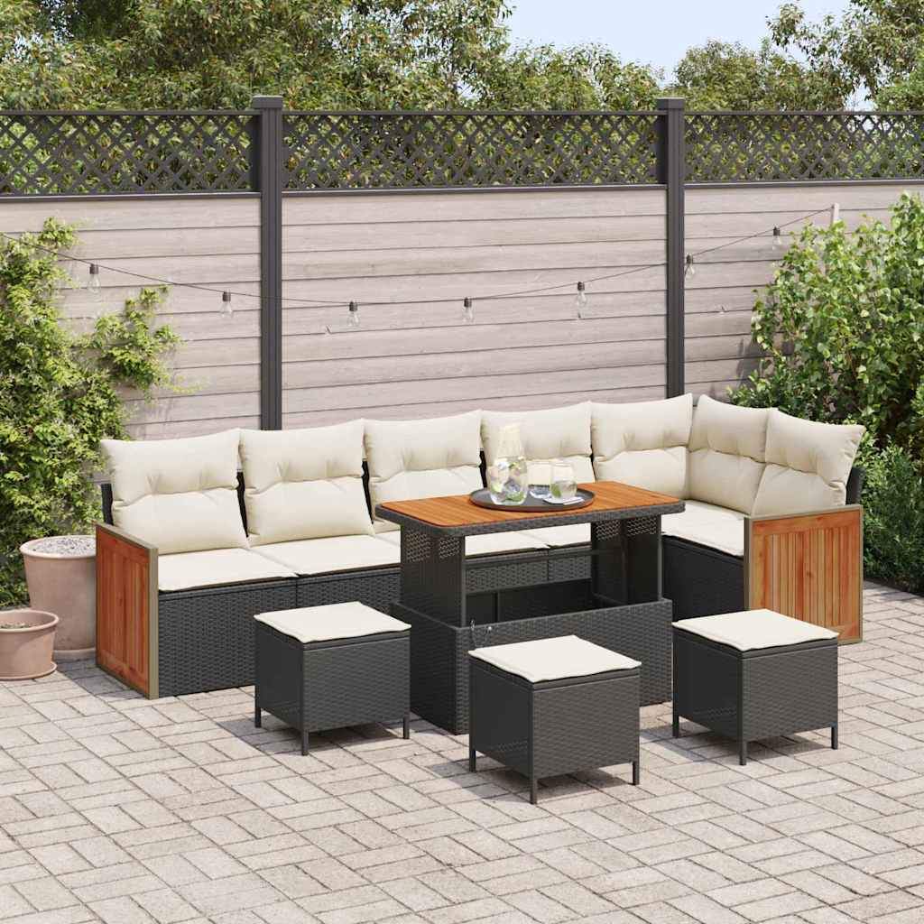 Tuin Sofa Set Met Kussen 9 Pcs En Crème 100 X 100 X 71 Cm