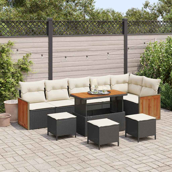 Tuin Sofa Set Met Kussen 9 Pcs En Crème 100 X 100 X 71 Cm