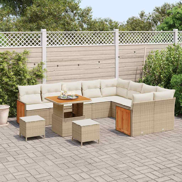 Tuin Sofa Set 12 Pcs En Crème 100 X 100 X 71 Cm